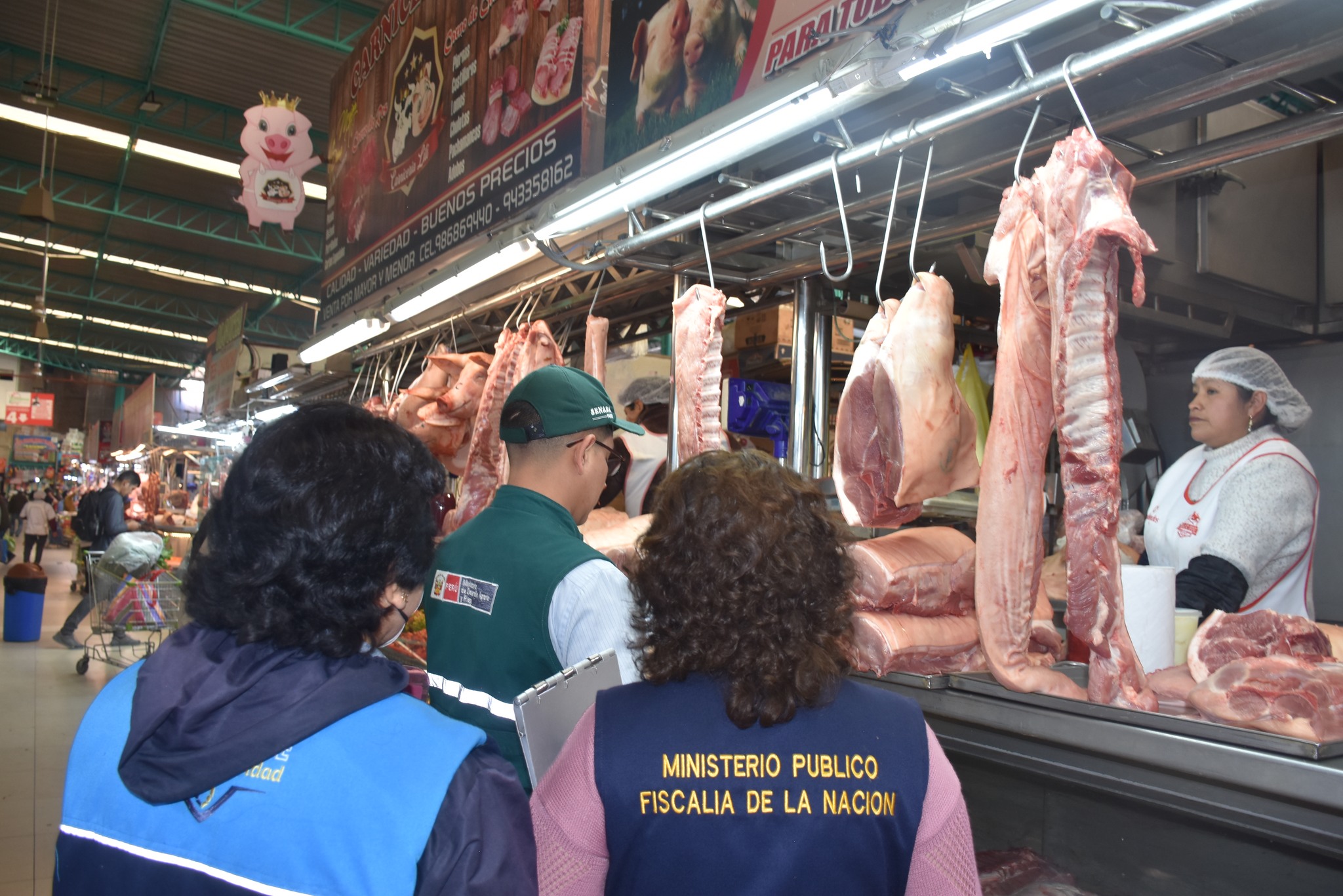 INSPECCIONAN VENTA DE CERDO EN AVELINO CACERES