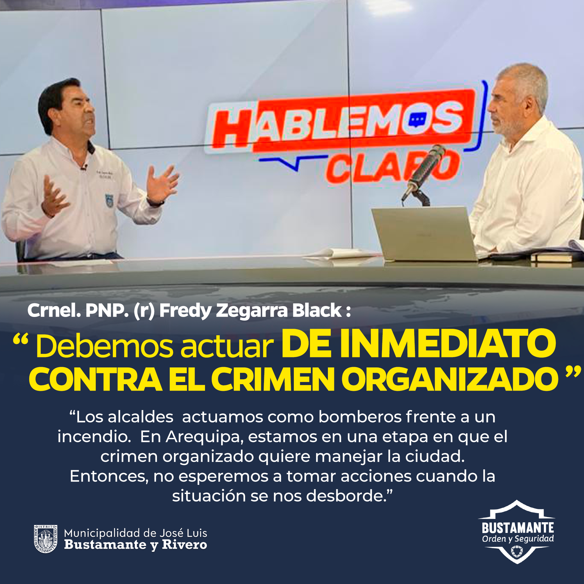 DECLARATORIA DE EMERGENCIA EN AREQUIPA ES PARA FORTALECER LA INTERVENCIÓN DE LA POLICÍA EN EL CRIMEN